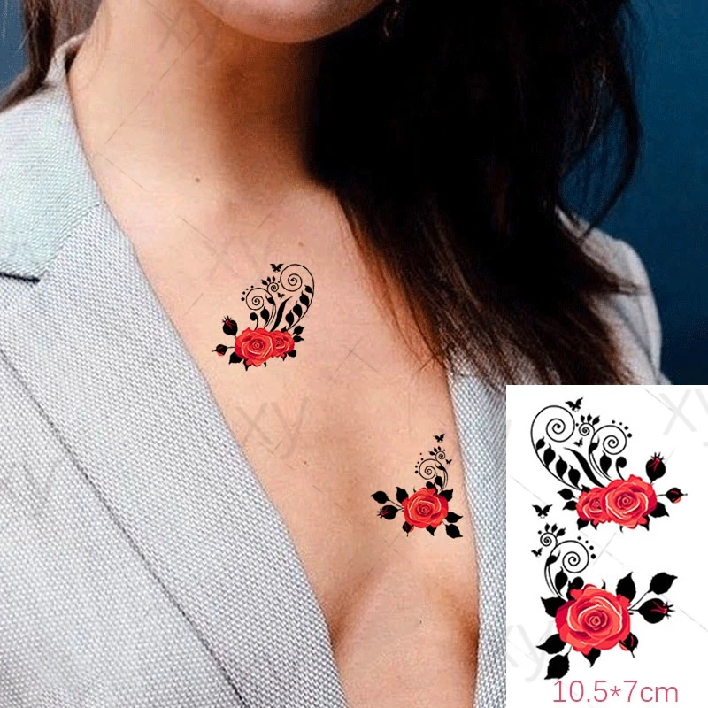 Butterfly Temporary Tattoo Sticker Waterproof Body Art Red Rose Leaf Flower Small Size Fake Tatto Flash Tatoo for Kid Girl Women 
Butterfly Temporary Tattoo Sticker Waterproof Body Art Red Rose Leaf Flower Small Size Fake Tatto Flash Tatoo for Kid Girl Women