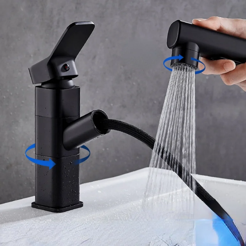 Copper Pull-out Faucet Bathroom Inter-Platform Basin Washbasin Wash Basin Black Basin Faucet Hot and Cold Wash Head
Copper Pull-out Faucet Bathroom Inter-Platform Basin Washbasin Wash Basin Black Basin Faucet Hot and Cold Wash Head