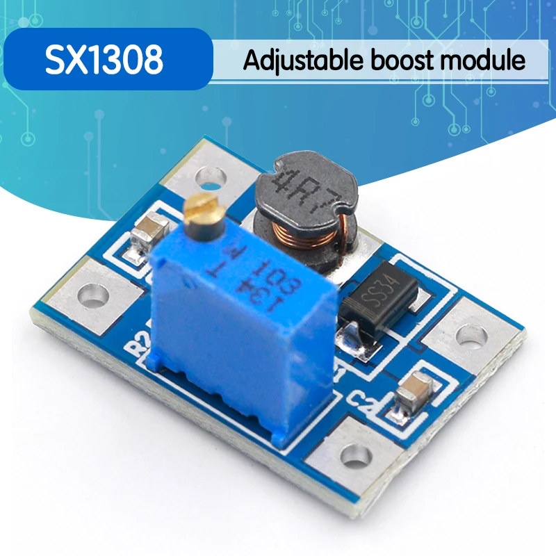 2-24V to 2-28V 2A DC-DC SX1308 Step-UP Adjustable Power Module Step Up Boost Converter for DIY Kit
2-24V to 2-28V 2A DC-DC SX1308 Step-UP Adjustable Power Module Step Up Boost Converter for DIY Kit