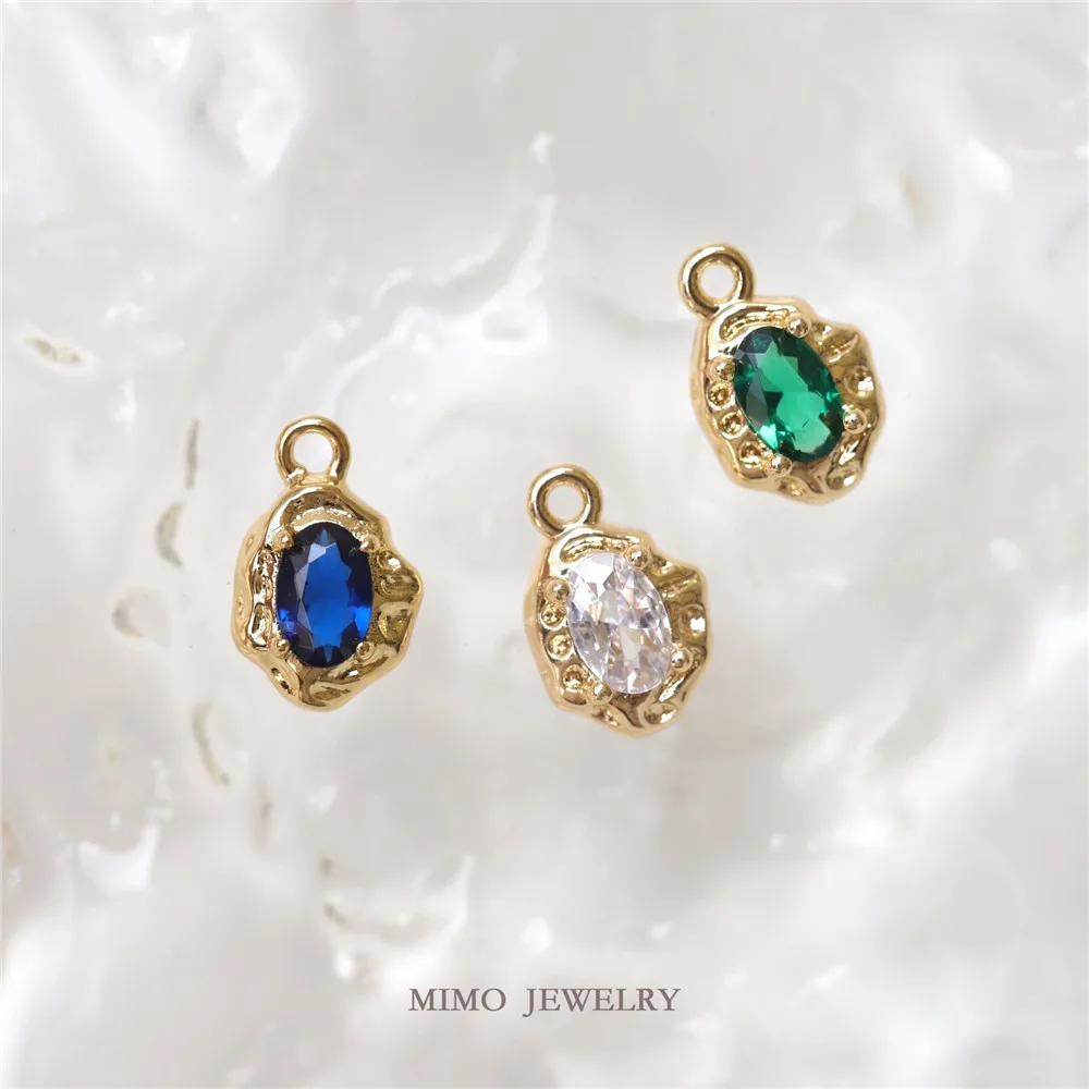 Color copper plated gold micro-inlaid oval zircon irregular water drop pendant DIY handmade accessories
Color copper plated gold micro-inlaid oval zircon irregular water drop pendant DIY handmade accessories
