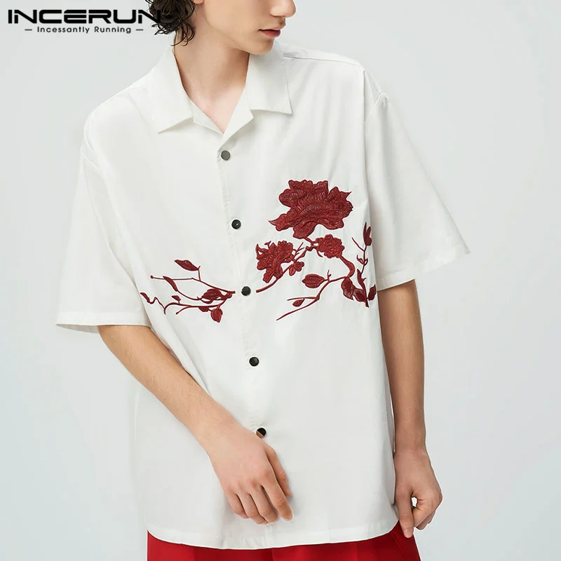 Korean Style Handsome Men Fashion Rose Embroidery Printed Shirts Casual Loose Lapel Short Sleeved Blouse S-5XL INCERUN Tops 2023
Korean Style Handsome Men Fashion Rose Embroidery Printed Shirts Casual Loose Lapel Short Sleeved Blouse S-5XL INCERUN Tops 2023