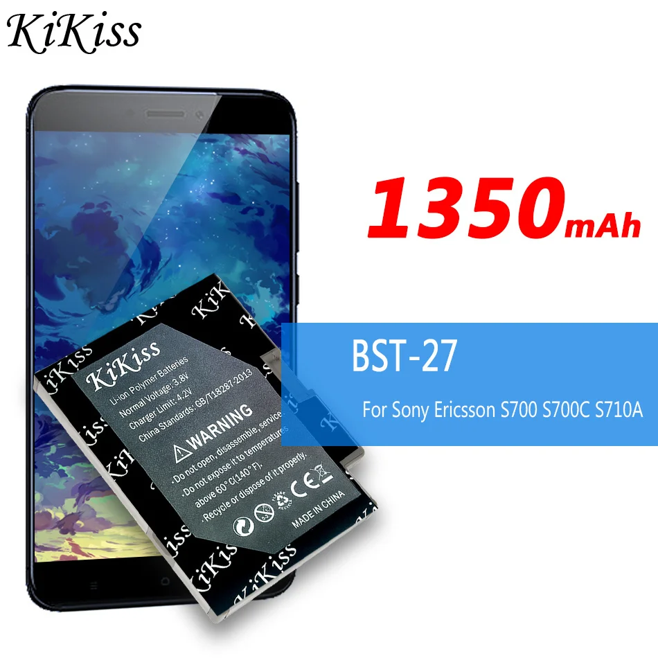 1350mah KiKiss Replacement BST-27 Battery For Sony Ericsson S700 S700C S700I S710A Z600 Z608 S700i Z608c Battery BST27
1350mah KiKiss Replacement BST-27 Battery For Sony Ericsson S700 S700C S700I S710A Z600 Z608 S700i Z608c Battery BST27