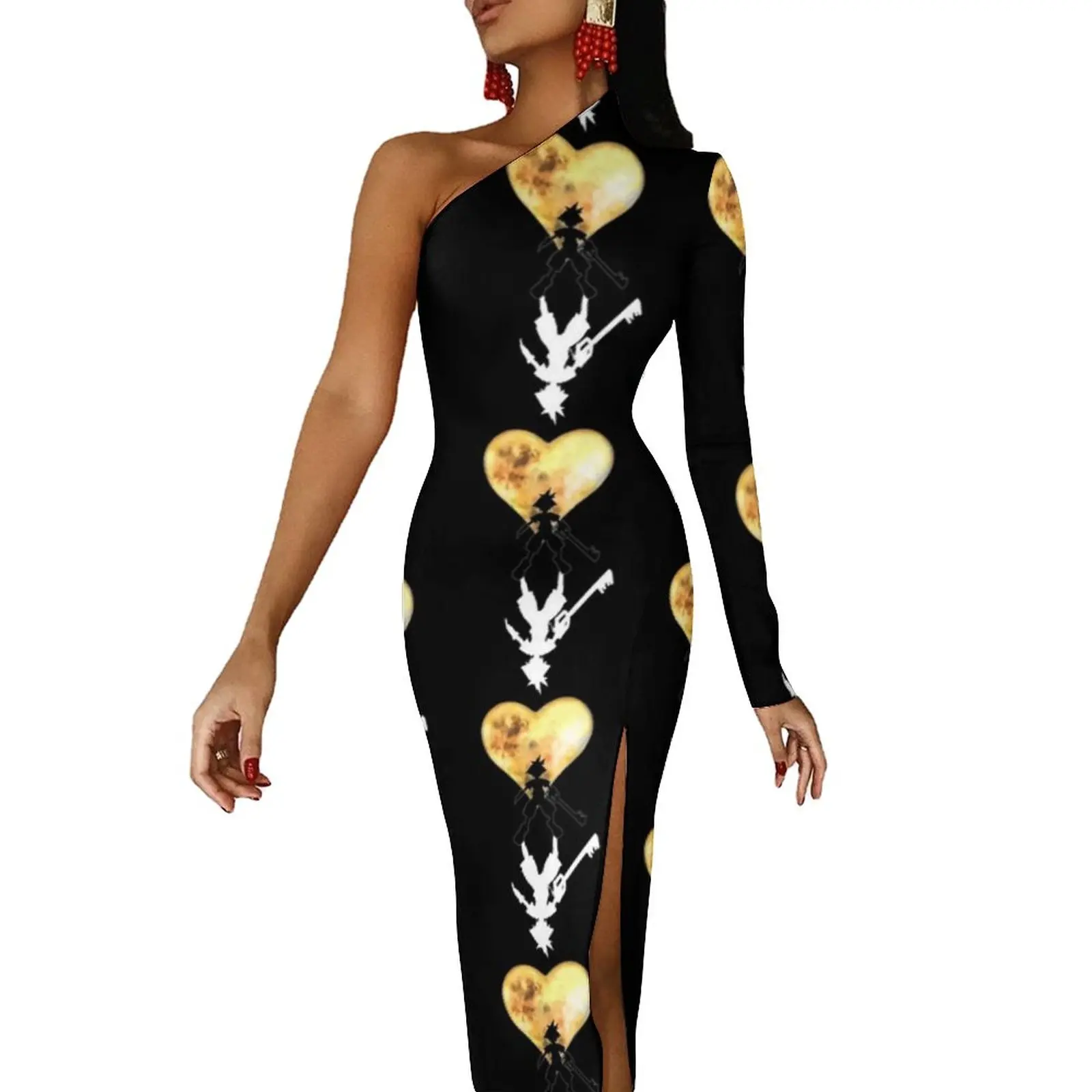 Kingdom Hearts Long Dress Female Gold Heart Print Streetwear Maxi Dress Long Sleeve Club Bodycon Dresses Side Split Clothing
Kingdom Hearts Long Dress Female Gold Heart Print Streetwear Maxi Dress Long Sleeve Club Bodycon Dresses Side Split Clothing