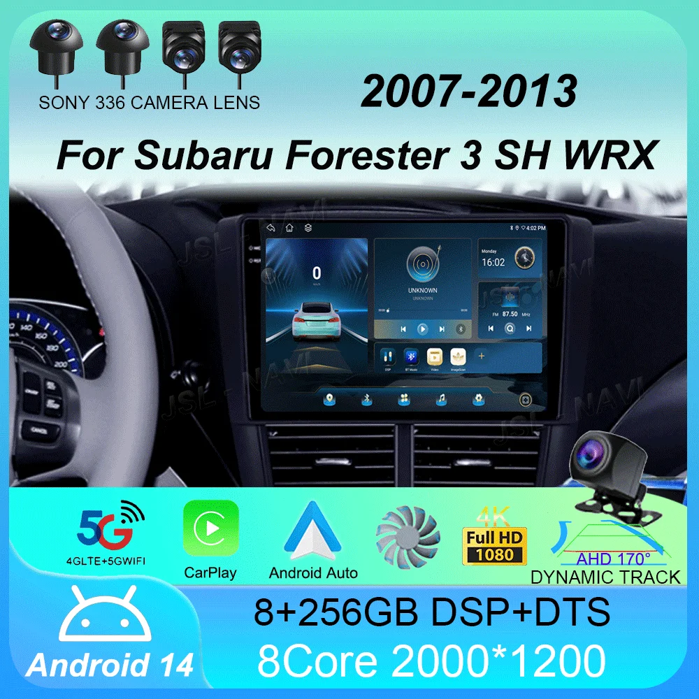 Автомобильный радиоприемник Android 14 мультимедийный плеер для Subaru Forester 3 SH WRX 2007-2013
