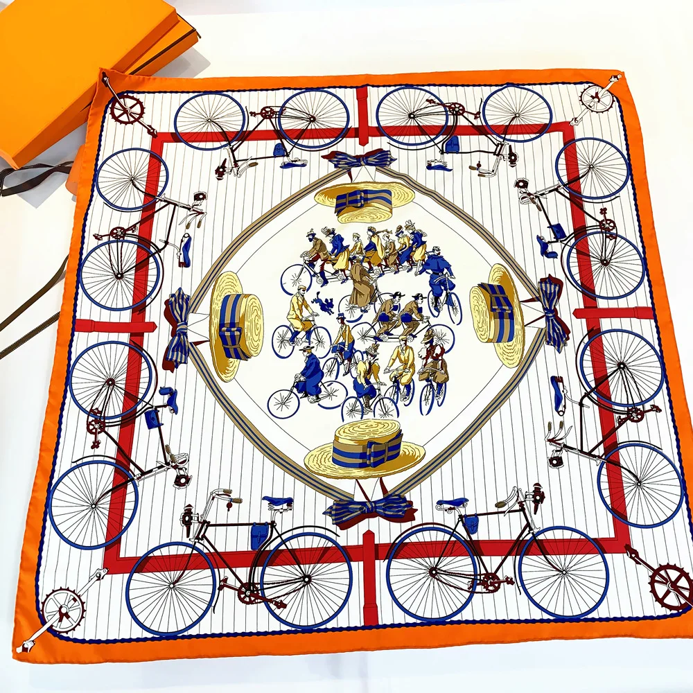 90cm Twill Square Shawl Fashion Scarves Luxury Brand Twill Silk Large Scarf Women Bicycle Hat Printed Muslim Hijab Big Size
90cm Twill Square Shawl Fashion Scarves Luxury Brand Twill Silk Large Scarf Women Bicycle Hat Printed Muslim Hijab Big Size