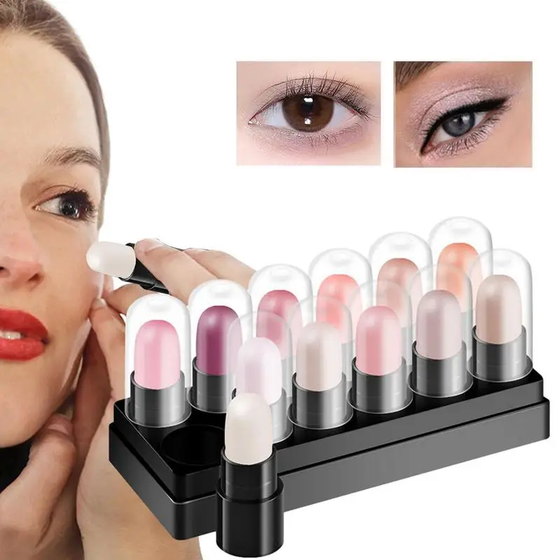 

Eye Shadow Sticks Set 12 PCS Eye Highlighter Sticks Smudge Proof Eyeshadow Primer Base Waterproof Glitter Eyeshadow Pen Stick