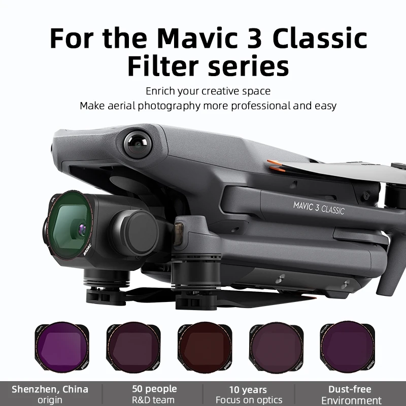 Filter for DJI Mavic 3 Classic Polarizer Filter CPL/ND8/ND16/ND32/ND64 Drone Camera Filter Accessories with Lens Cloth
Filter for DJI Mavic 3 Classic Polarizer Filter CPL/ND8/ND16/ND32/ND64 Drone Camera Filter Accessories with Lens Cloth