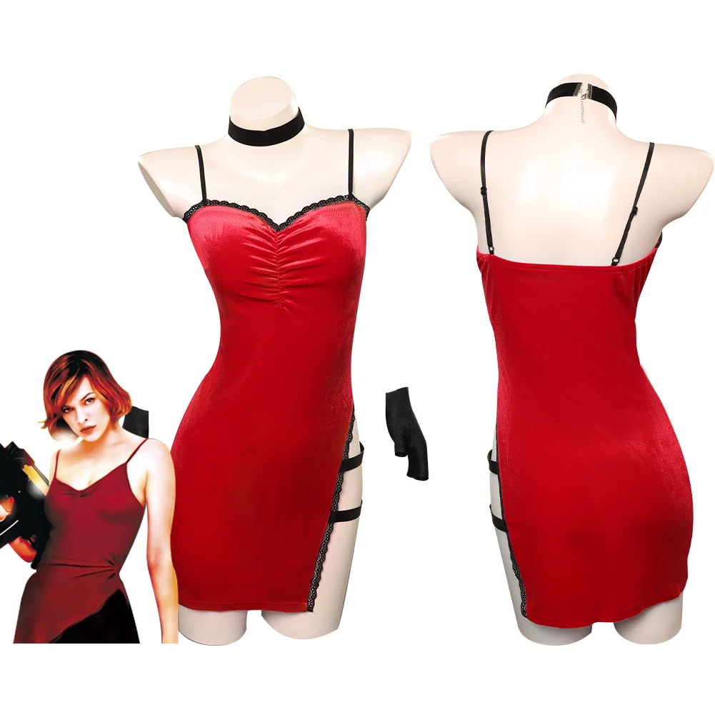 Elise Cosplay Anime Costume Movie Resident Sexy Split Red Lace Dress Fantasia Women Halloween Carnival Party Disguise Clothes
Elise Cosplay Anime Costume Movie Resident Sexy Split Red Lace Dress Fantasia Women Halloween Carnival Party Disguise Clothes