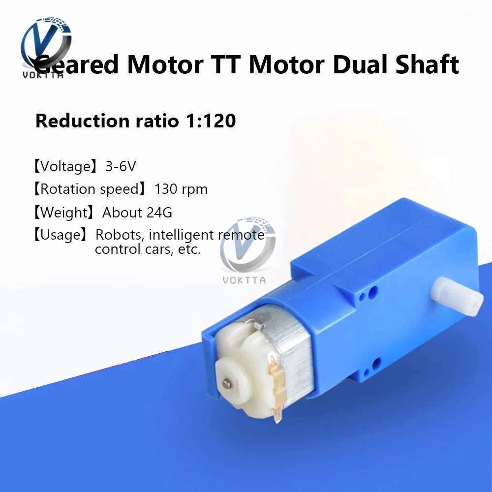 3-6V 130 RPM All Metal Gearbox Gear Motor Dual Shaft Toy Motor Motor Dual Shaft 1:120 Reduction Ratio DIY Toy Car Boat
3-6V 130 RPM All Metal Gearbox Gear Motor Dual Shaft Toy Motor Motor Dual Shaft 1:120 Reduction Ratio DIY Toy Car Boat