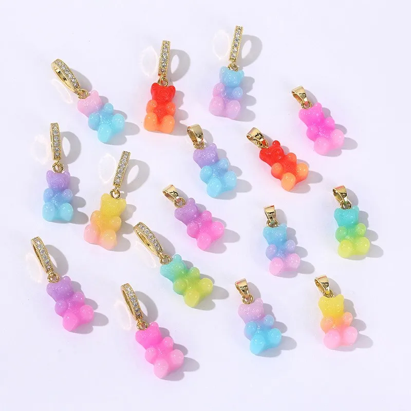 Fashion 1pcs Gradient Color Resin Bear Charms Pendant For Women Men DIY Pendant Necklace Earrings Jewelry Making Accessories
Fashion 1pcs Gradient Color Resin Bear Charms Pendant For Women Men DIY Pendant Necklace Earrings Jewelry Making Accessories