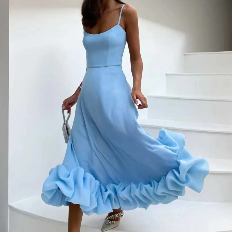 Luxury Pleated Camisole Dress Women Elegant Sleeveless Backless Long Dresses Fashion Female Banquet Party Robe Vestido
Luxury Pleated Camisole Dress Women Elegant Sleeveless Backless Long Dresses Fashion Female Banquet Party Robe Vestido