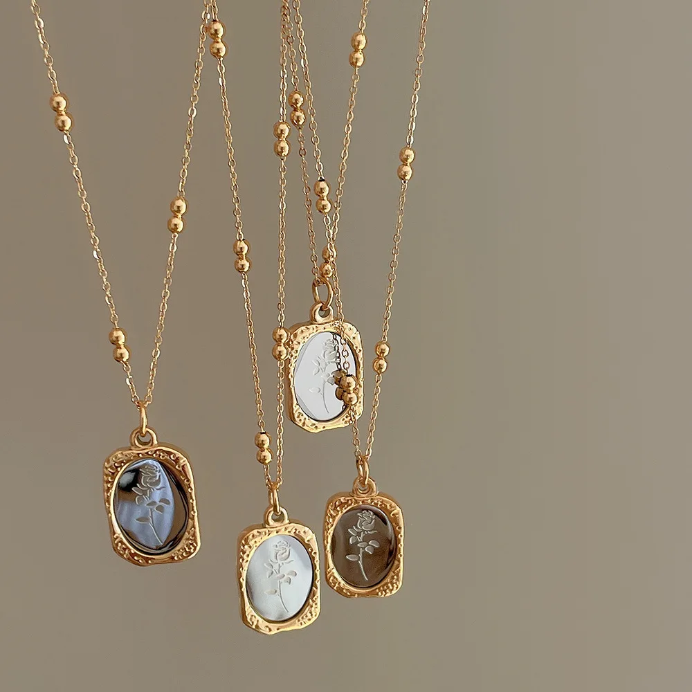 RACHELZ French Embossed Mirror Rose Square Pendant Necklace Vintage Stainless Steel Flower Necklaces For Women Jewelry Gift
RACHELZ French Embossed Mirror Rose Square Pendant Necklace Vintage Stainless Steel Flower Necklaces For Women Jewelry Gift