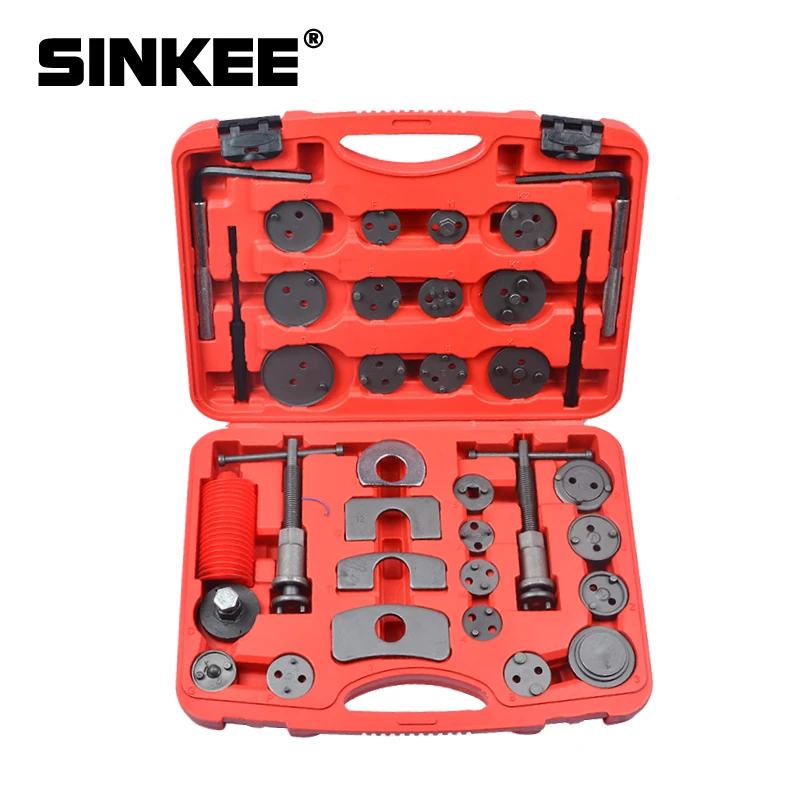 35pcs Universal Disc Brake Caliper Piston Wind Back Pad Compressor Tool Kit Set for Brake Pad
35pcs Universal Disc Brake Caliper Piston Wind Back Pad Compressor Tool Kit Set for Brake Pad
