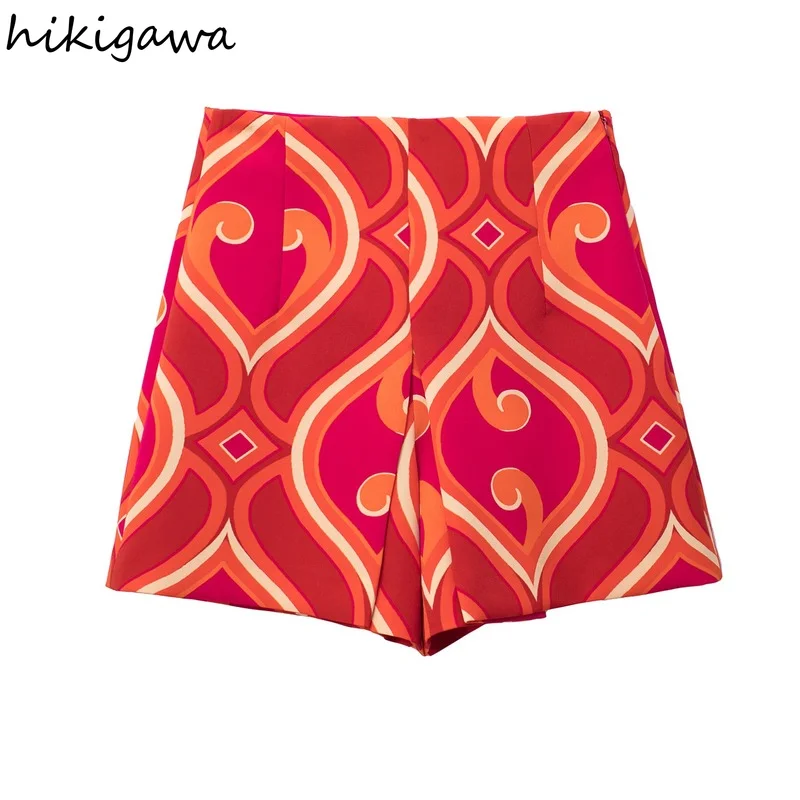 Hikigawa Chic Fashion Woman Shorts Geometric Print Shorts Women Vintage High Waist Side Zipper Female Streetwear Short Mujer
Hikigawa Chic Fashion Woman Shorts Geometric Print Shorts Women Vintage High Waist Side Zipper Female Streetwear Short Mujer