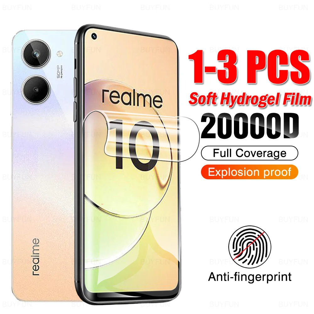 

1-3 шт. для Realme 10 Pro Plus Гидрогелевая пленка не стекло C33 C30 C31 C35 C25 C25s C25y C21 C21y C15 C11 C30s V23 Защитные пленки для экрана