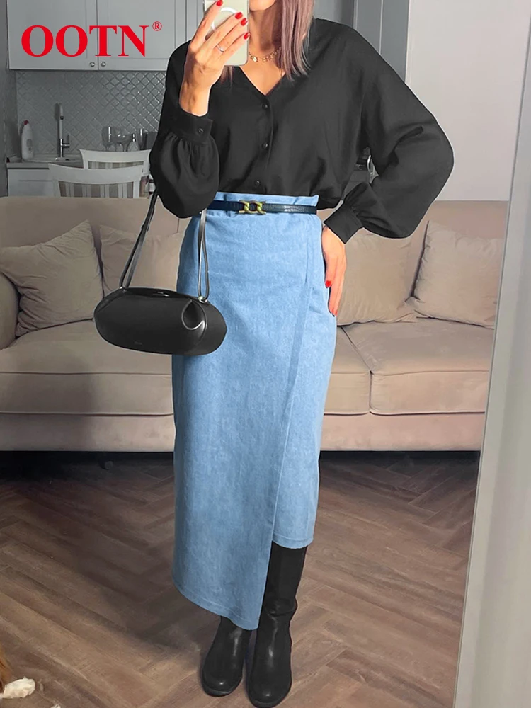 OOTN Streetwear Light Blue High Waist Asymmetrical Skirts For Women 2022 Autumn Long Skirts Casual Chic Vintage Mid-Calf Skirt
OOTN Streetwear Light Blue High Waist Asymmetrical Skirts For Women 2022 Autumn Long Skirts Casual Chic Vintage Mid-Calf Skirt
