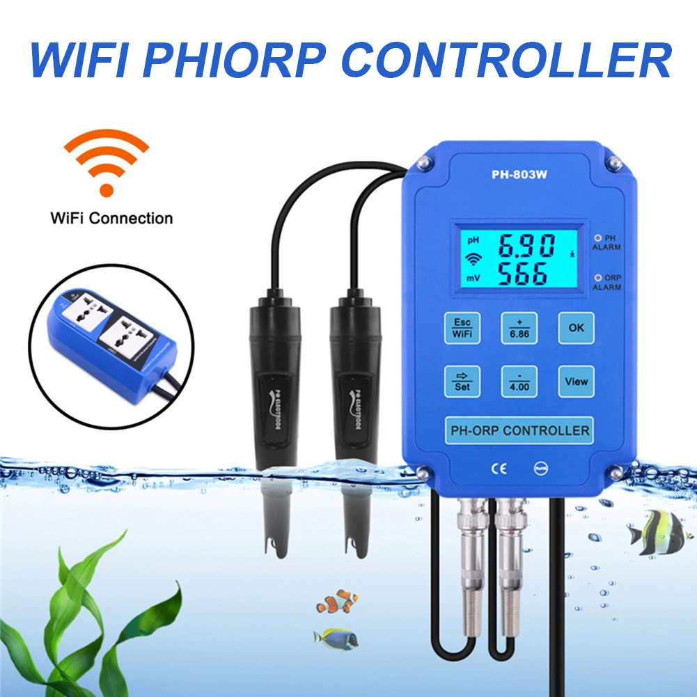 2 в 1 Цифровой PH ORP Redox контроллер монитор Wi-Fi тестер качества воды сменный электродный зонд BNC для аквариума
2 в 1 Цифровой PH ORP Redox контроллер монитор Wi-Fi тестер качества воды сменный электродный зонд BNC для аквариума