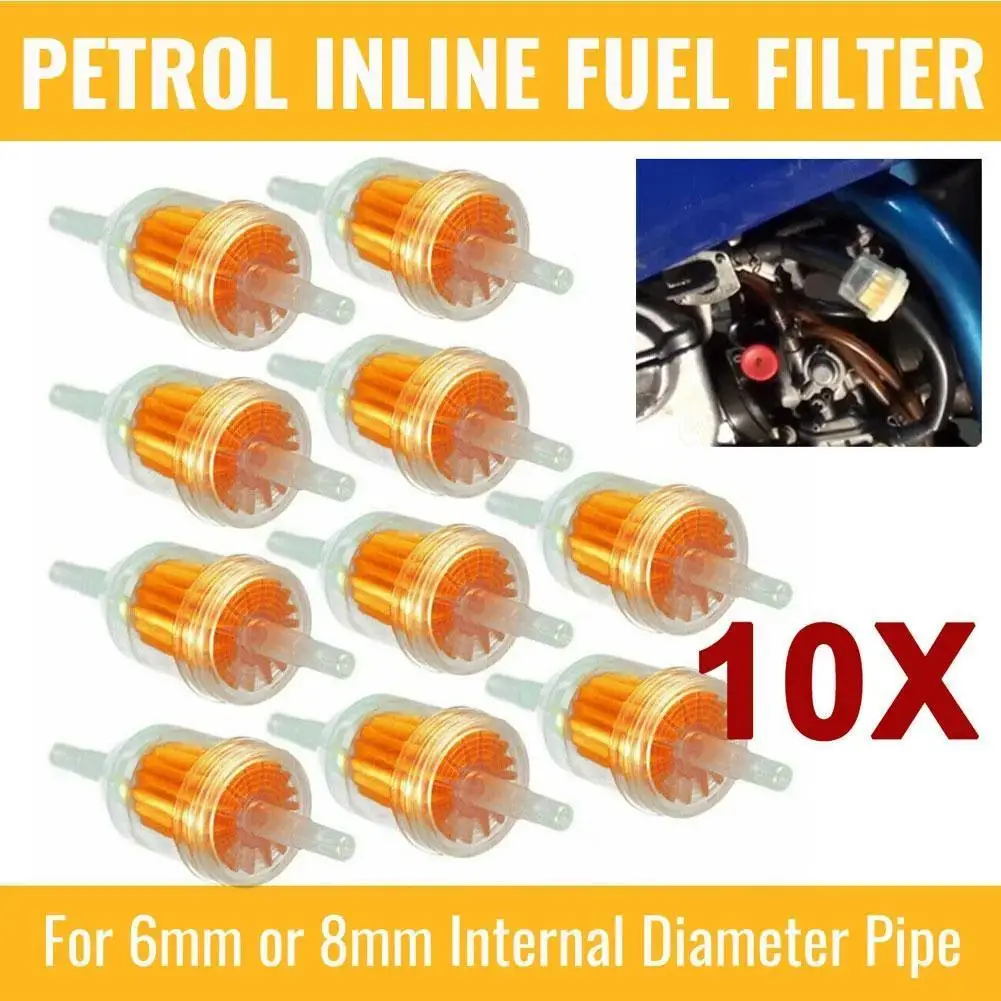 10Pcs Universal Inline Gas/Fuel Filter 6MM-8MM 1/4" For Lawn Mower Small Engine Auto Accessories Motorcycle Accessories Oil Filt
10Pcs Universal Inline Gas/Fuel Filter 6MM-8MM 1/4" For Lawn Mower Small Engine Auto Accessories Motorcycle Accessories Oil Filt