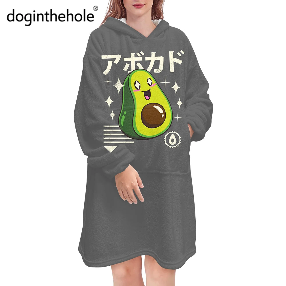 Fashion Avocado Cartoon Pattern Women Onesies Sleepwear Winter Comfortable Warm Nightdress for Female Oversized Loose Pajamas
Fashion Avocado Cartoon Pattern Women Onesies Sleepwear Winter Comfortable Warm Nightdress for Female Oversized Loose Pajamas