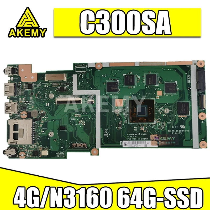 90NB0BL0-R02400 For ASUS C300SA C300S motherboard Laptop REV2.0 C300SA Main Board W/ 4G RAM N3160 4-Cores CPU 64G-SSD
90NB0BL0-R02400 For ASUS C300SA C300S motherboard Laptop REV2.0 C300SA Main Board W/ 4G RAM N3160 4-Cores CPU 64G-SSD