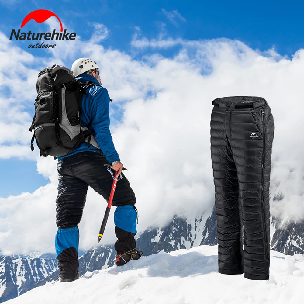 

Уличные теплые зимние брюки Naturehike с гусиным пухом, водонепроницаемая одежда, ультралегкие термальные походные брюки, для кемпинга и лыж, NH18K210-K