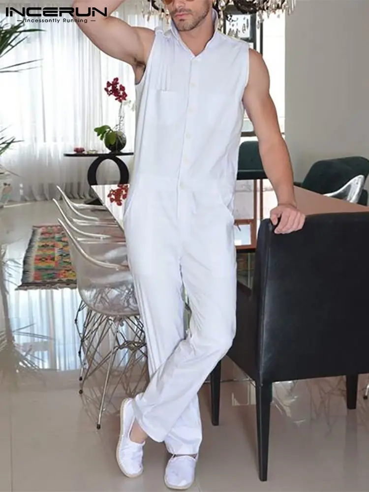 INCERUN Men Jumpsuits Solid Color Lapel Sleeveless Streetwear Button Casual Rompers Summer 2022 Fashion Leisure Men Overalls 5XL
INCERUN Men Jumpsuits Solid Color Lapel Sleeveless Streetwear Button Casual Rompers Summer 2022 Fashion Leisure Men Overalls 5XL