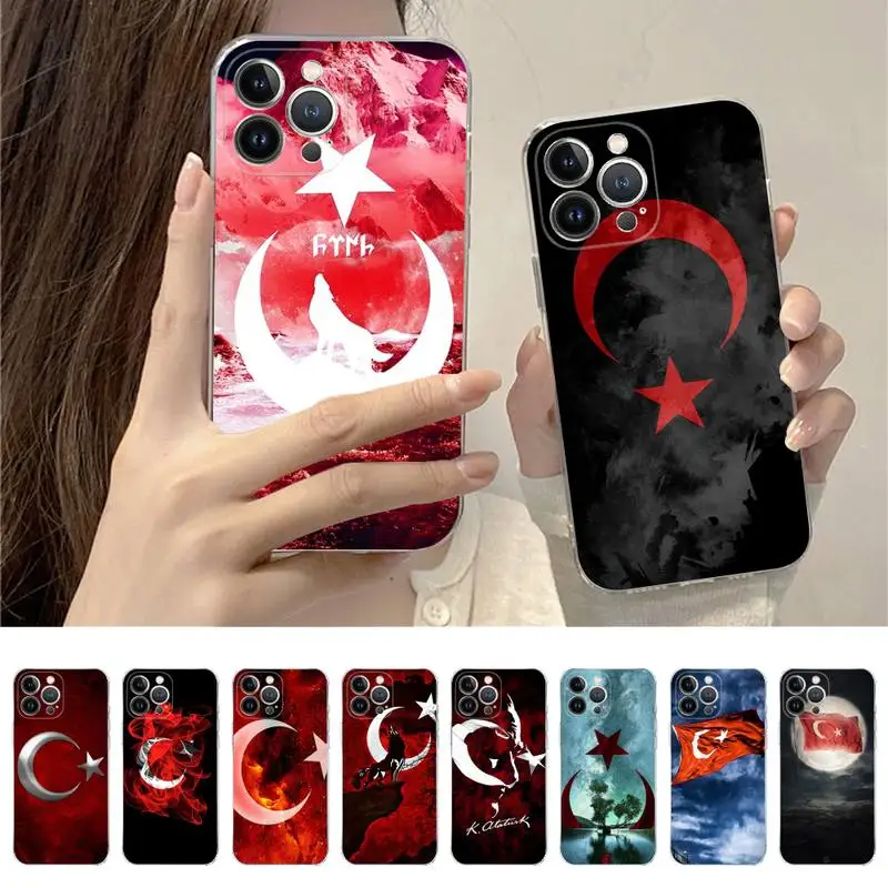 

Turkey Flag Phone Case For iPhone 14 11 12 13 Mini Pro XS Max Cover 6 7 8 Plus X XR SE 2020 Funda Shell