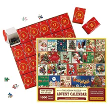 1000PCS Puzzle Advent Calendar 2024 Christmas Adventure Jigsaw Puzzle Advent Calendar 24 days Calendar Christmas Puzzle For Kids