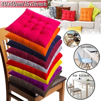16x16inch Square Chair Cushion with Ties Floor Cushion Seat Cushion Pad Indoor Outdoor Dining Garden Patio Cushion Home Office
