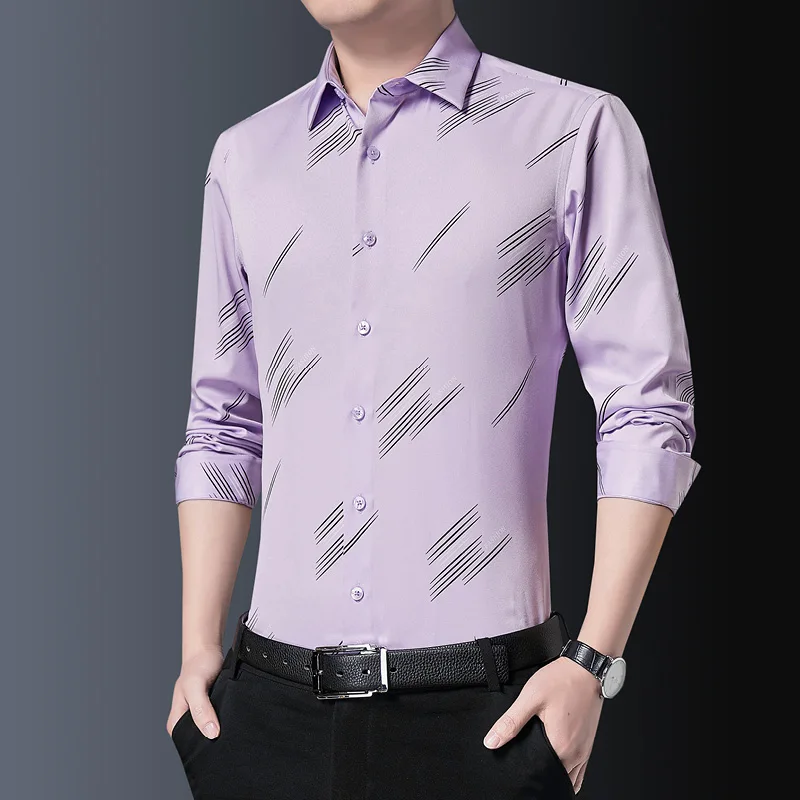 BROWON Fashion Mens Shirts New Print Business Casual Office Social Shirts Turn-Down Collar Long Sleeve Slim Fit Shirts for Men
BROWON Fashion Mens Shirts New Print Business Casual Office Social Shirts Turn-Down Collar Long Sleeve Slim Fit Shirts for Men