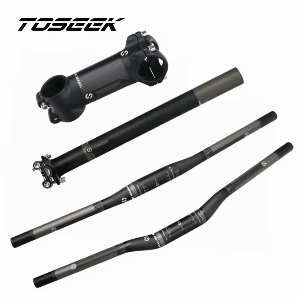 TOSEEK Matte Carbon Fiber Bicycle Mountain Handlebar Sets Handlebar + Stem + SeatPost For MTB Bike Parts
TOSEEK Matte Carbon Fiber Bicycle Mountain Handlebar Sets Handlebar + Stem + SeatPost For MTB Bike Parts