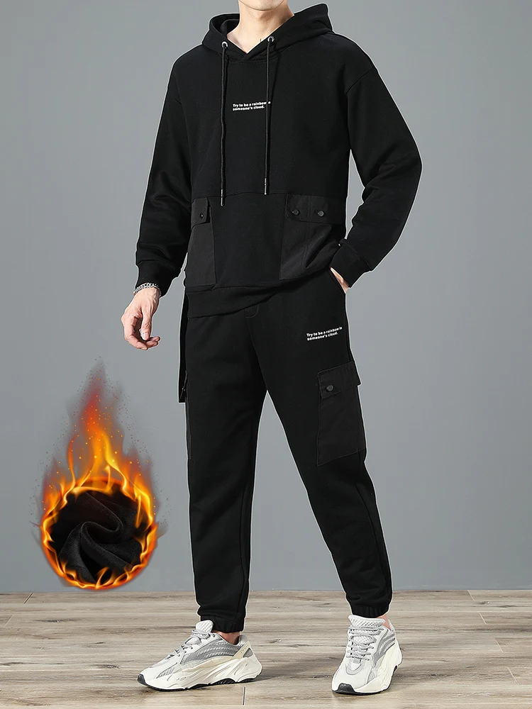 2022 New Fleece Liner Men's Winter Warm Tracksuit Plus Size Hoodie+Joggers 2 Piece Sets Men Thick Cotton Thermal Sport Suits 8XL
2022 New Fleece Liner Men's Winter Warm Tracksuit Plus Size Hoodie+Joggers 2 Piece Sets Men Thick Cotton Thermal Sport Suits 8XL