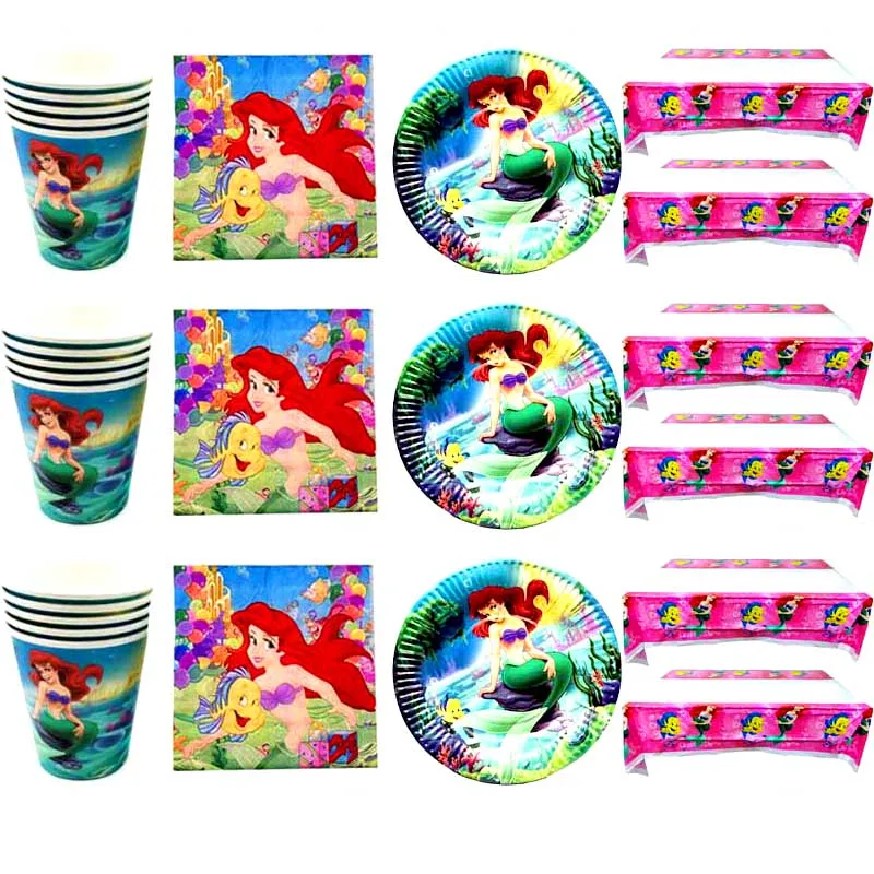 61pcs/lot My Little Mermaid Theme Tableware Set Napkin Birthday Party Tablecloth Plates Cups Baby Shower Decorations Dishes Maps
61pcs/lot My Little Mermaid Theme Tableware Set Napkin Birthday Party Tablecloth Plates Cups Baby Shower Decorations Dishes Maps