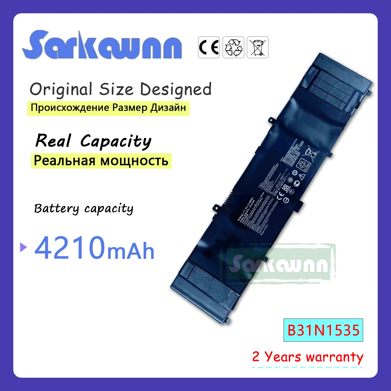 SARKAWNN 11,4 V 48Wh B31N1535 Аккумулятор для ноутбука ASUS Zenbook UX310 UX310UA UX310UQ UX410UA
SARKAWNN 11,4 V 48Wh B31N1535 Аккумулятор для ноутбука ASUS Zenbook UX310 UX310UA UX310UQ UX410UA