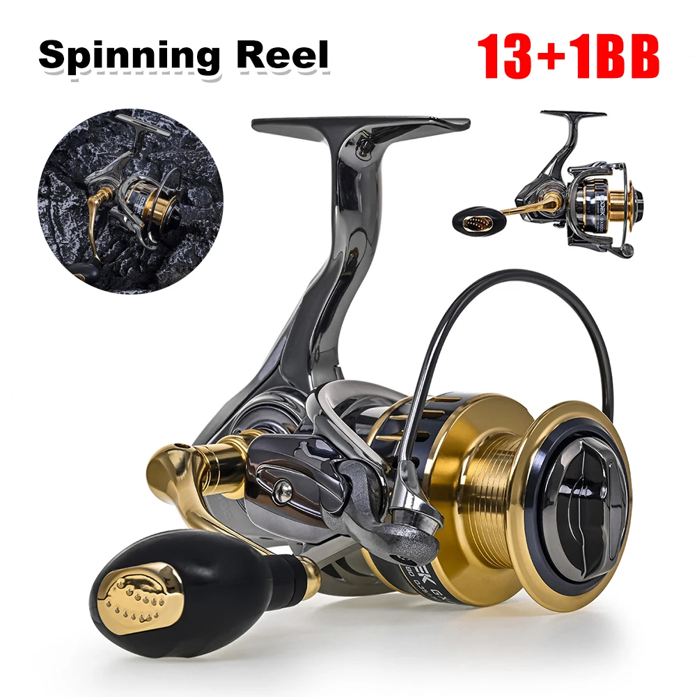 Metal Spinning Reel GX1000-5000 Series 7.5KG Drag Max Fishing Reel 5.5:1 Ratio 13+1BB Metal Spool Carp Fishing Reel Fishing Part
Metal Spinning Reel GX1000-5000 Series 7.5KG Drag Max Fishing Reel 5.5:1 Ratio 13+1BB Metal Spool Carp Fishing Reel Fishing Part