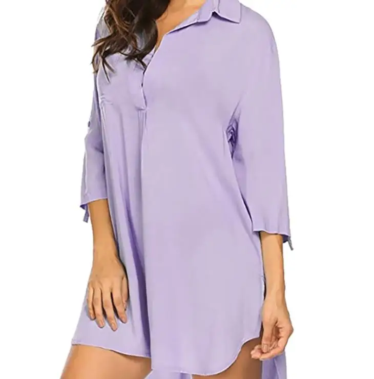 Women's Shirt Deep V Neck Solid Color Beach Sunscreen Swimsuit Cover Up Summer European & American Fashion Shirts
Women's Shirt Deep V Neck Solid Color Beach Sunscreen Swimsuit Cover Up Summer European & American Fashion Shirts