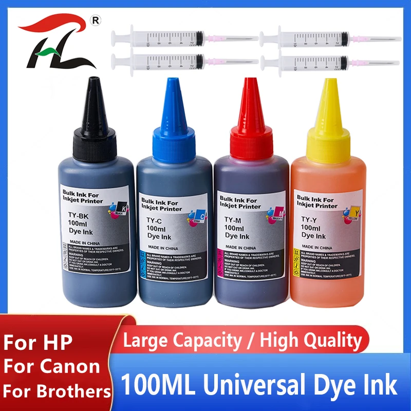 

100ML Refill Ink Kit For HP 21 22 301 302 304 121 122 123 650 652 300 140 141 63 65 343 338 Printer Ink Cartridge