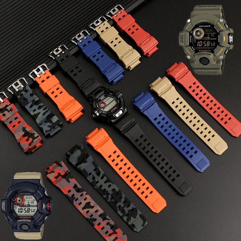 

Ремешок силиконовый для Casio G Shock GW9400 GW 9400 GW9300, резиновый цветной Камуфляжный водонепроницаемый мужской браслет для наручных часов, аксессуары