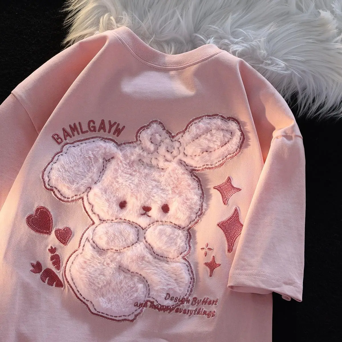 Cute Rabbit Short Sleeves T-shirt WomenIns Fashion Summer Design Sense Small and Loose Fit Best Friend Summer Pure Cotton Top
Cute Rabbit Short Sleeves T-shirt WomenIns Fashion Summer Design Sense Small and Loose Fit Best Friend Summer Pure Cotton Top