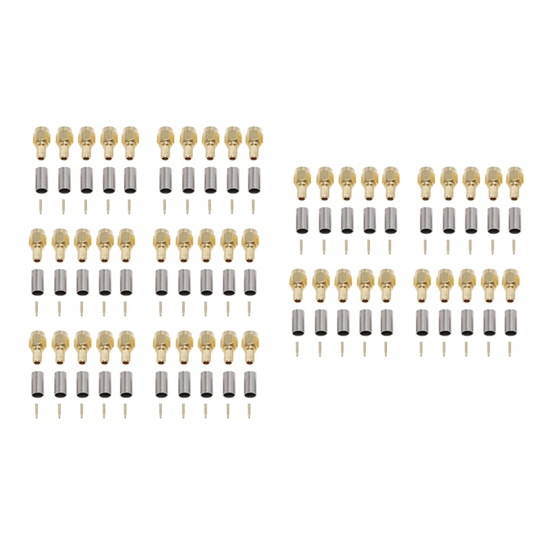 50Pcs SMA Male Plug RF Coaxial Connector Crimp For RG58 RG142 RG400 LMR195 RG223
50Pcs SMA Male Plug RF Coaxial Connector Crimp For RG58 RG142 RG400 LMR195 RG223