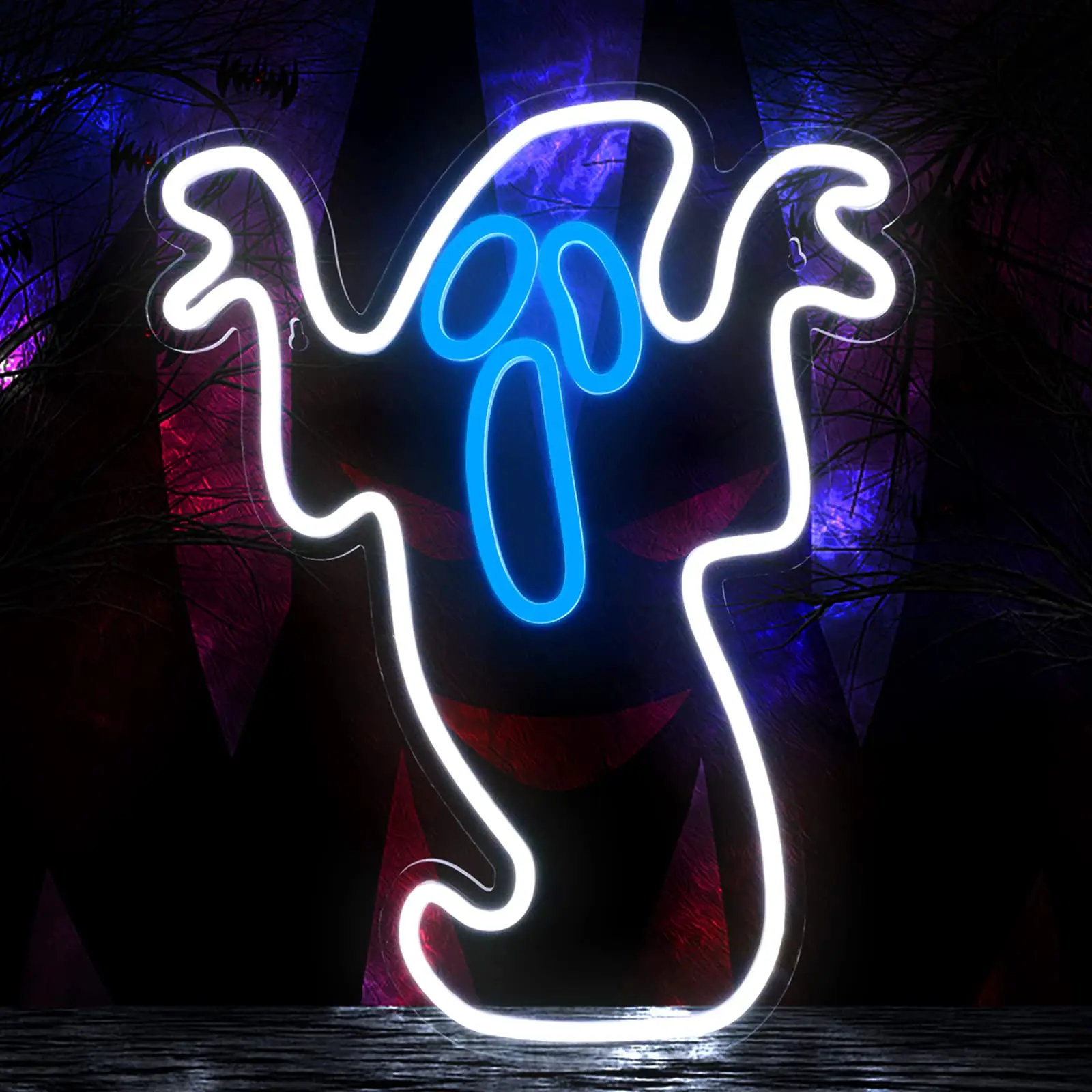 Ghost Neon Signs The Ghost Face LED Neon Lights for Fun Bar Party Club Gaming Room Decor Led Festival Wall Decor Gift
Ghost Neon Signs The Ghost Face LED Neon Lights for Fun Bar Party Club Gaming Room Decor Led Festival Wall Decor Gift