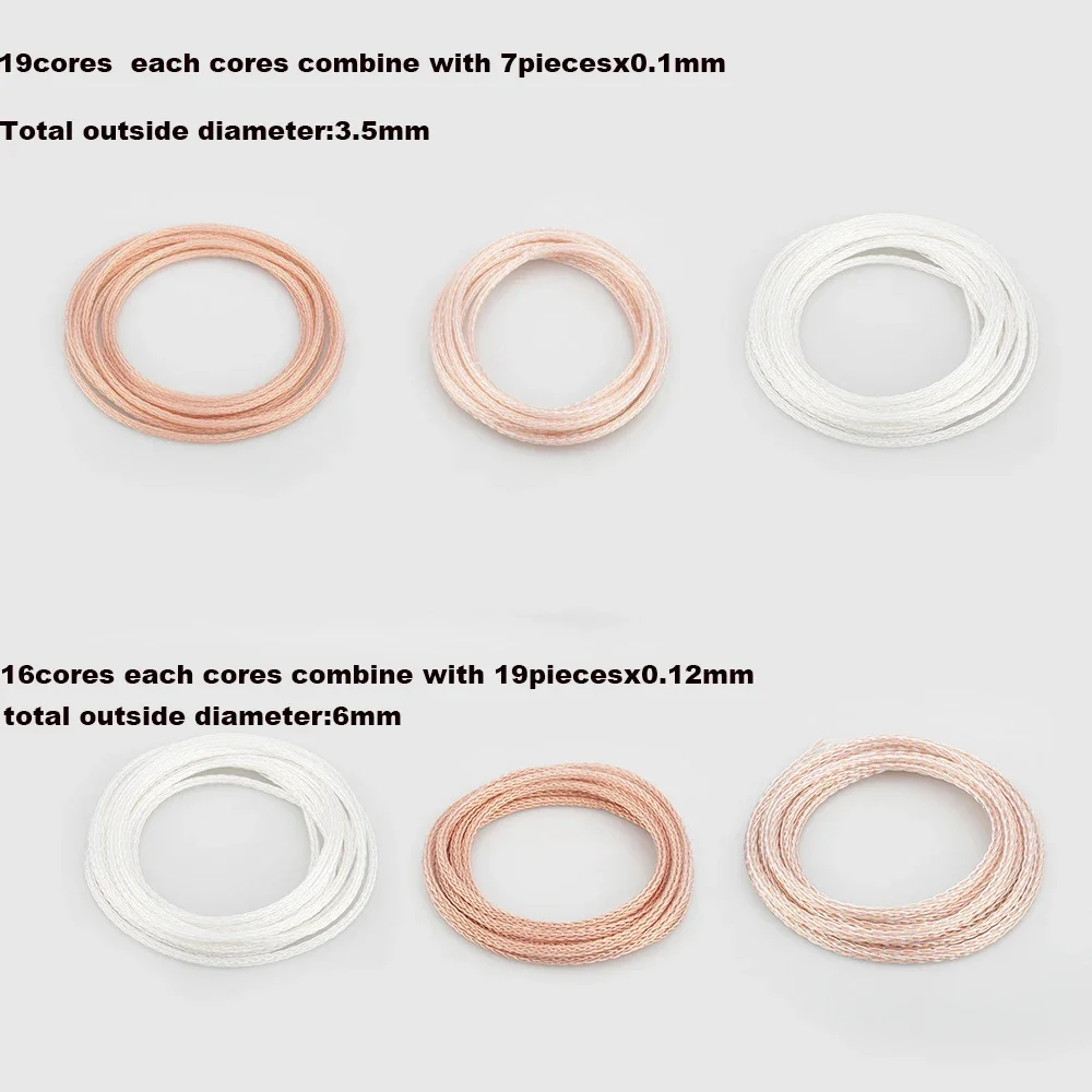 Audiocrast 1619AG 16 ядер 6N OCC серебристый кабель из ПТФЭ для наушников DIY гарнитуры на