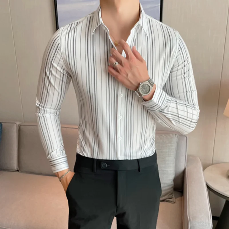 Новая весенне-осенняя брендовая Высококачественная легкая полосатая тонкая мужская рубашка с длинным рукавом модная городская Мужская ру...
Новая весенне-осенняя брендовая Высококачественная легкая полосатая тонкая мужская рубашка с длинным рукавом модная городская Мужская ру...