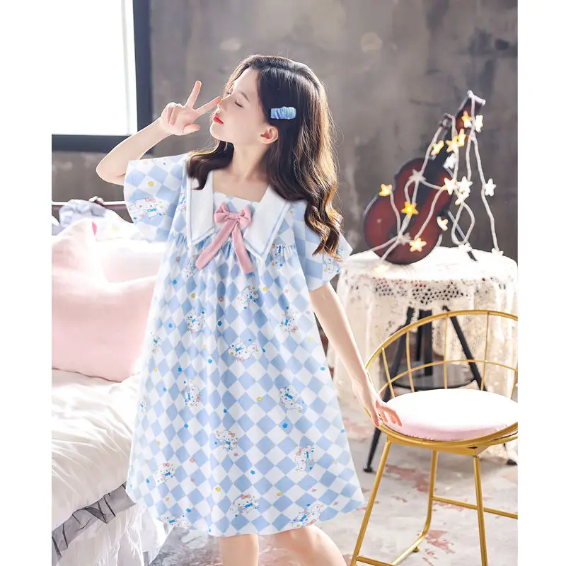 Детская Пижама Sanrio Kawaii Cinnamoroll с коротким рукавом ночная рубашка костюм мультфильм аниме летняя Домашняя одежда Игрушки для девочек
Детская Пижама Sanrio Kawaii Cinnamoroll с коротким рукавом ночная рубашка костюм мультфильм аниме летняя Домашняя одежда Игрушки для девочек