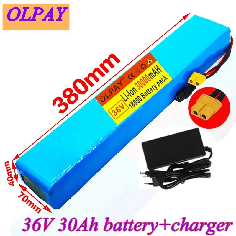 Original 36V Battery 10S4P 30Ah Battery Pack 500W High Power Battery 42V 30000mAh Ebike Electric Bicycle XT60+42V Chager
Original 36V Battery 10S4P 30Ah Battery Pack 500W High Power Battery 42V 30000mAh Ebike Electric Bicycle XT60+42V Chager