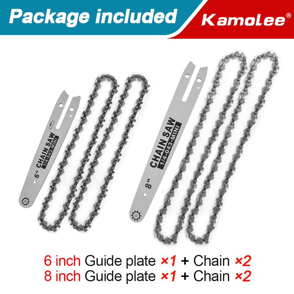 Аксессуары для бензопилы Kamolee 6/8 дюймов, направляющая цепь, высокая прочность и высокая твердость, пилы для ветвей дерева, садовые инструменты 
Аксессуары для бензопилы Kamolee 6/8 дюймов, направляющая цепь, высокая прочность и высокая твердость, пилы для ветвей дерева, садовые инструменты