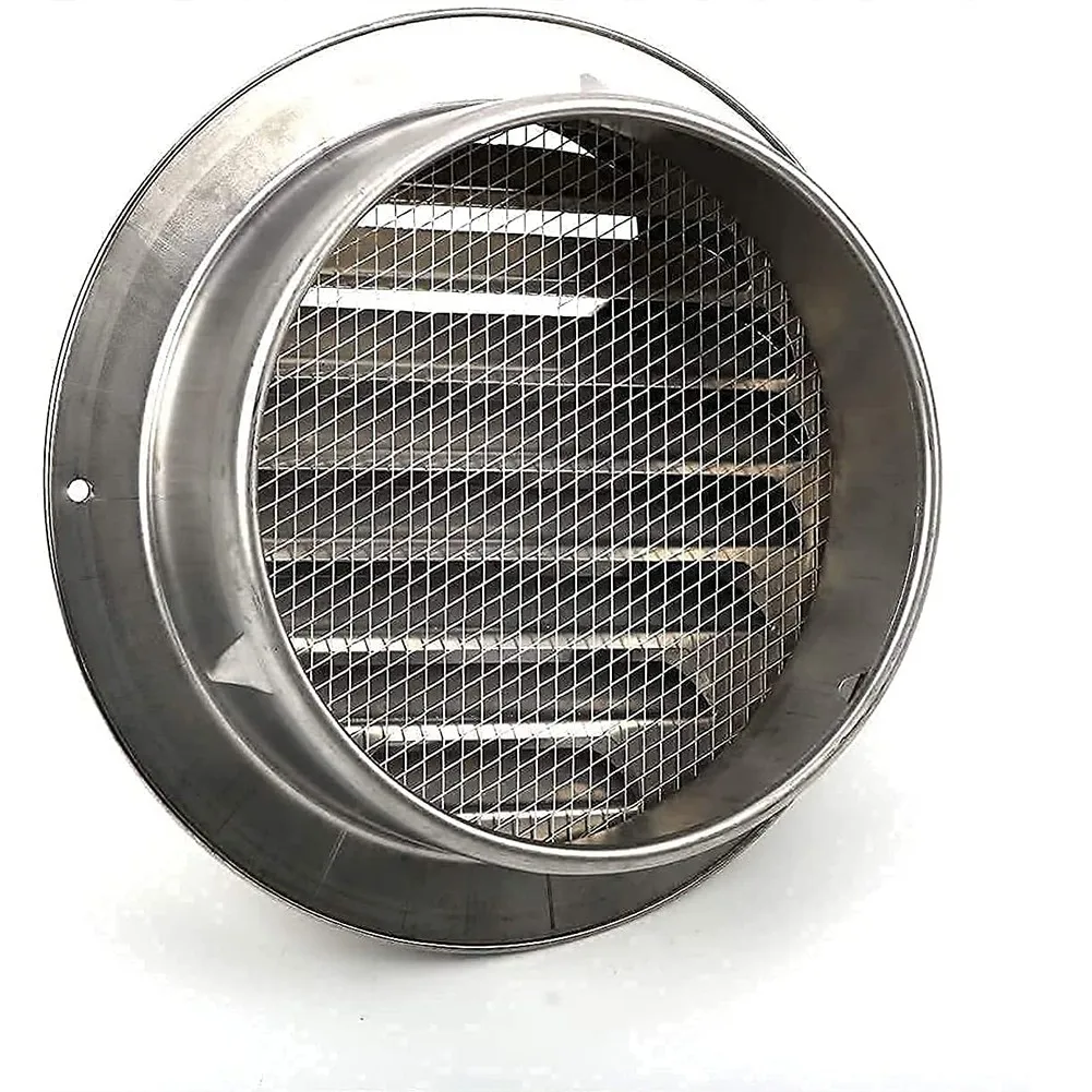 

1pc Air Vent Grille Stainless Steel Round Ventilation Grille Brushed Bull Nosed External Extractor Wall Vent Outlet For Home