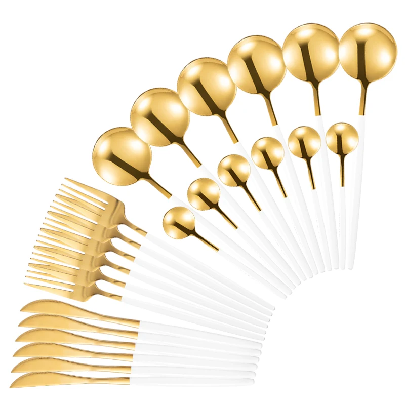 24pcs Covered Gold Flatware Set Silverware Dinnerware Stainless Steel Knife Fork Spoon Cutlery Set Dishwasher Safe Tableware
24pcs Covered Gold Flatware Set Silverware Dinnerware Stainless Steel Knife Fork Spoon Cutlery Set Dishwasher Safe Tableware