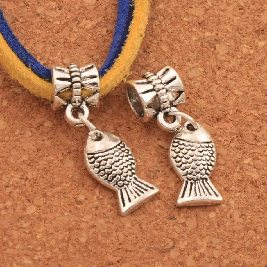 

Бусины-шармы из цинкового сплава с морскими рыбками и существами, подходят для европейских браслетов, ювелирные изделия B060 x мм, 20 шт.