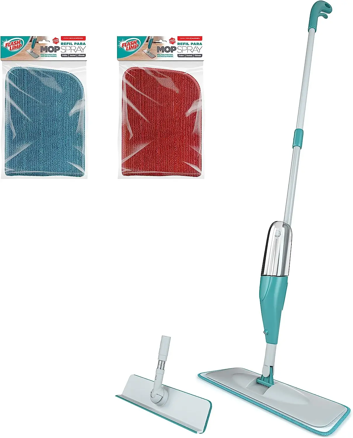 

Limp Kit Mop Spray 2 Em 1 + 2 Refis extra de Microfibra Para Chã, KIT0198, FlashLimp, Verde